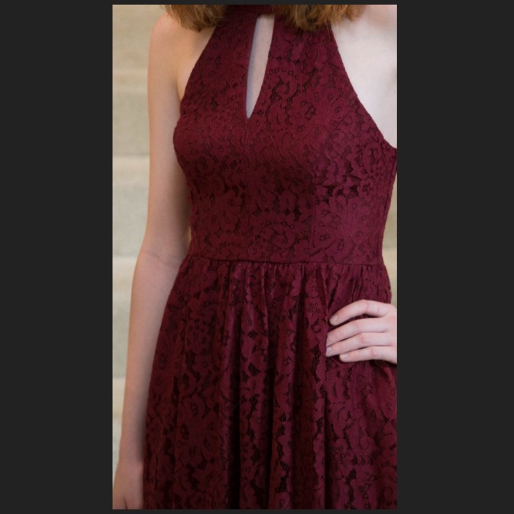 Red Lace Formal Dress